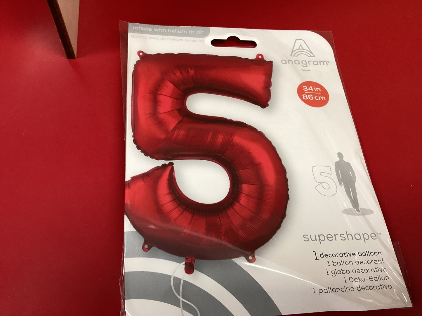Number Balloons 40 inch - Red