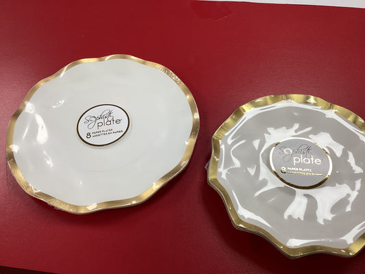 8 inch Gold Trim Plate