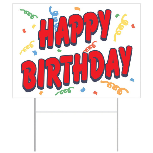 Happy Birthday Plastic Yard Sign