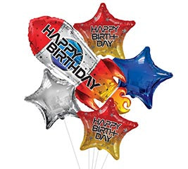 Happy Birthday Rocket Balloon Boquet Kit
