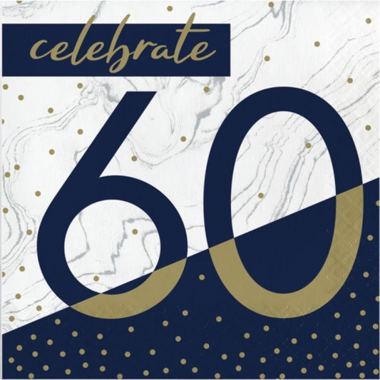 Navy and Gold 60 Luncheon Napkins