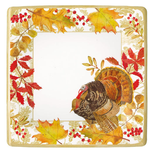 Caspari Woodland Turkey Dinner Plates