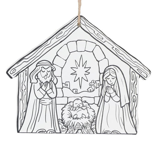Color me Holy Family Ornament