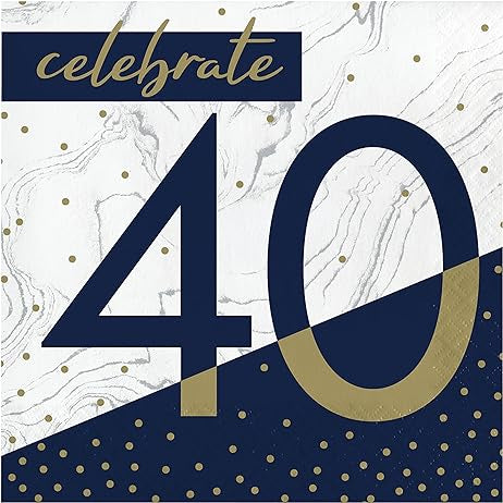 Navy and Gold 40 Luncheon Napkins