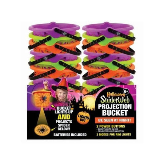 Light Up Halloween Bucket Spiderweb