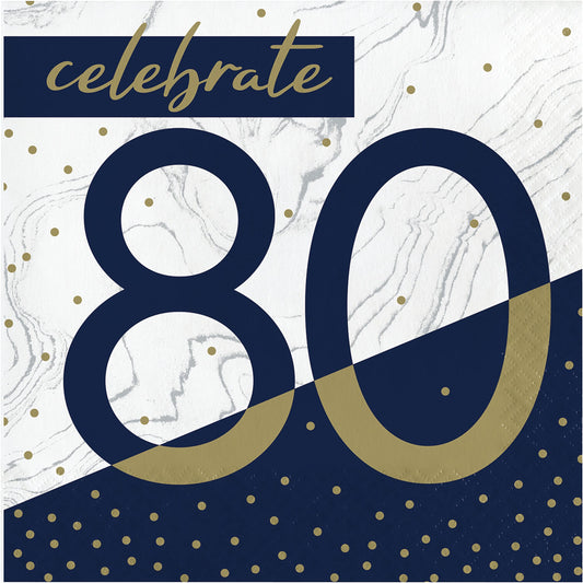 Navy and Gold 80 Luncheon Napkins