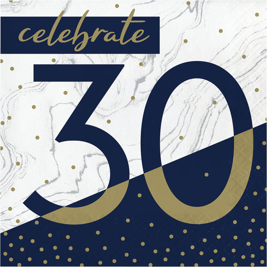 Navy and Gold 30 Luncheon Napkins