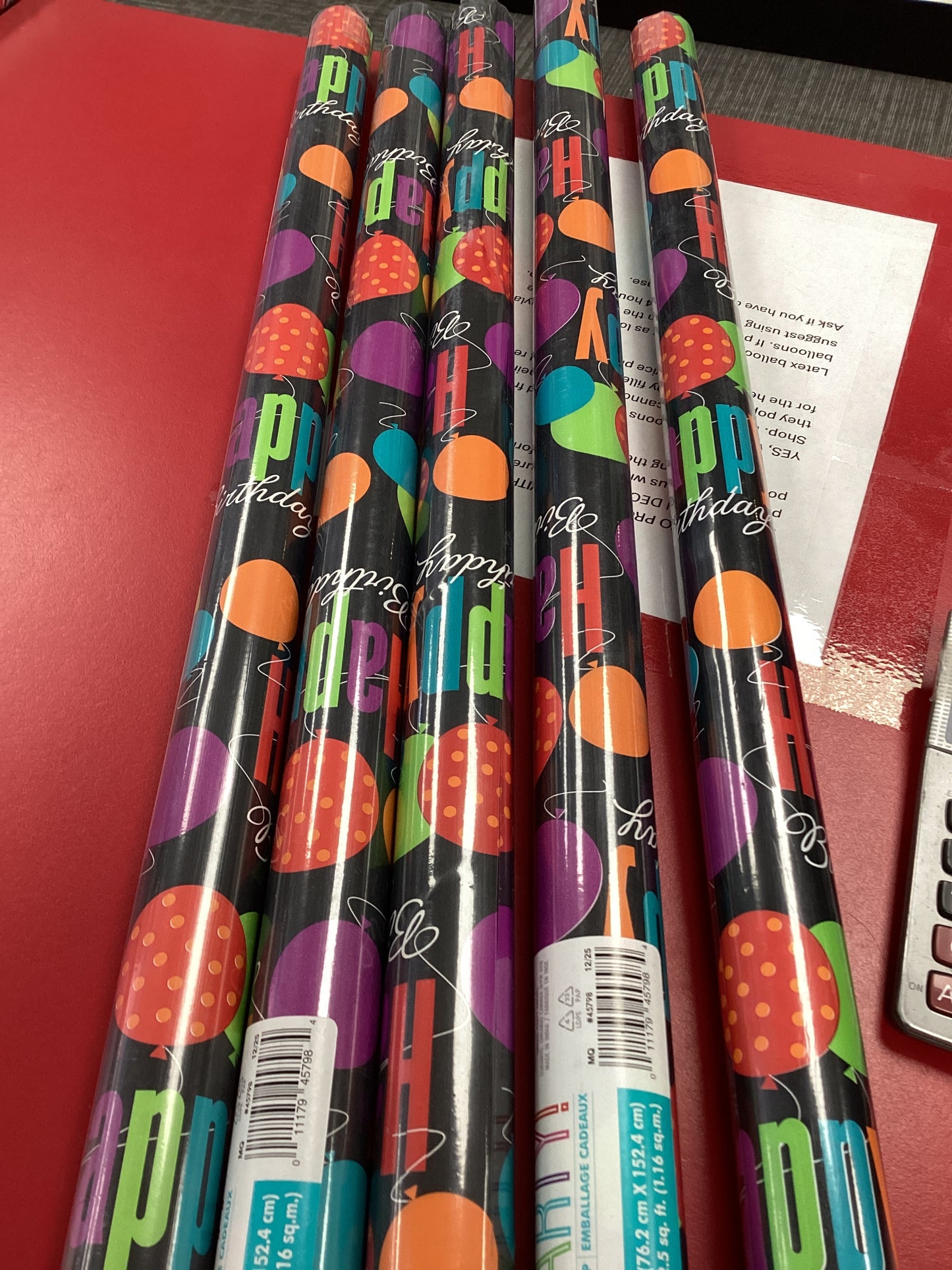 Happy Birthday Gift Wrap Black