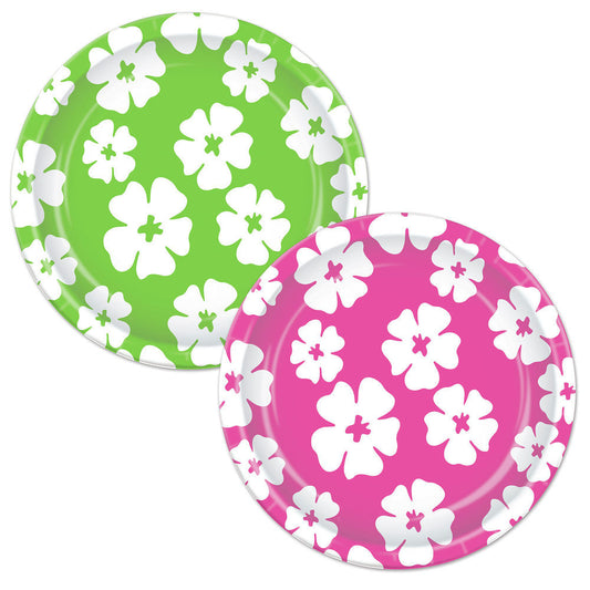 Hibiscus Print Dessert Plates