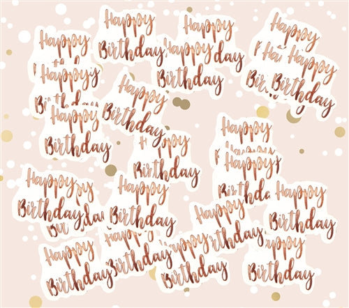 Rose Gold Happy Birthday Confetti