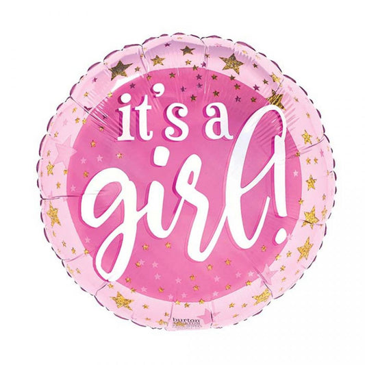 It’s a Girl gold stars Foil Balloon