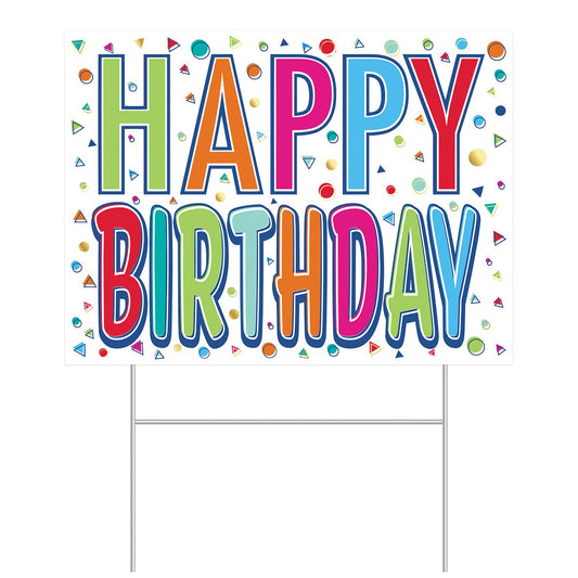 Happy Birthday Plastic Yard Sign