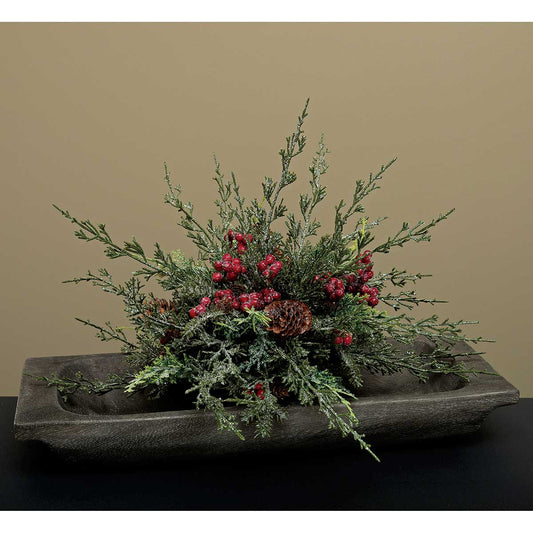 Faux Red Berry Cedar Bush