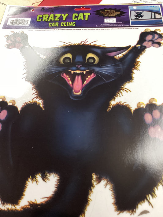 Crazy Cat Car Cling