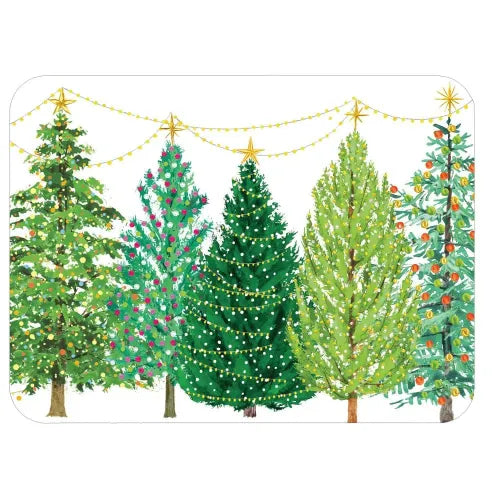 Caspari Paper Placemats Christmas Trees