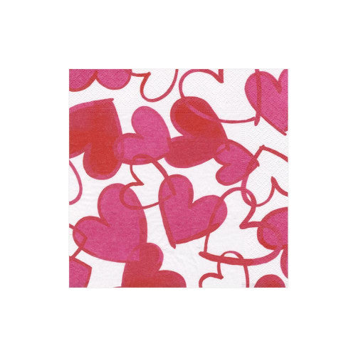 Caspari Painted Hearts Napkins