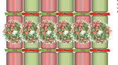 Caspari Striped Wreath Christmas Crackers