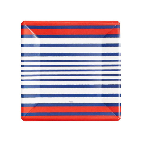 Caspari Breton Stripe Dessert Plates