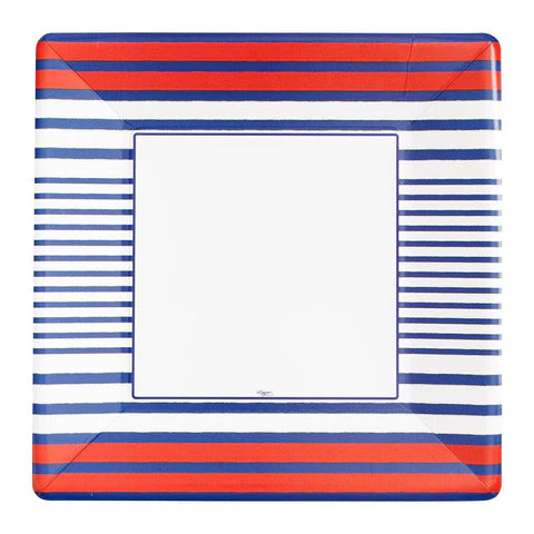 Caspari Breton Stripe Dinner Plates