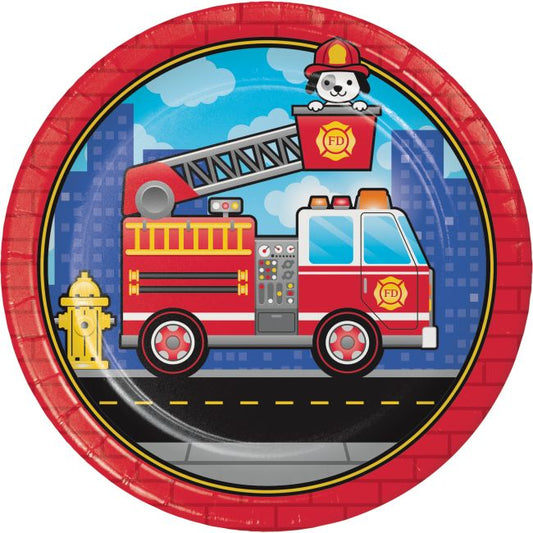 Flaming Fire Truck Small Plate