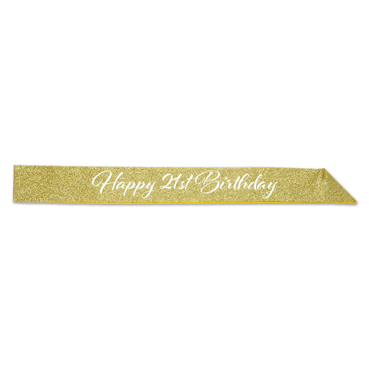 21st Gold Birthday Sash