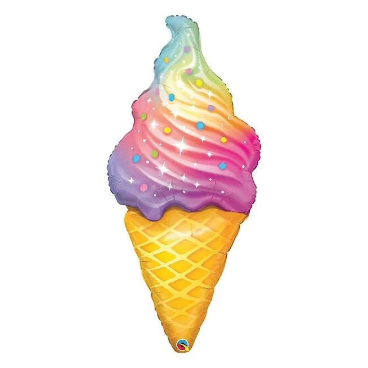 Rainbow Ice Cream Cone Foil Balloon