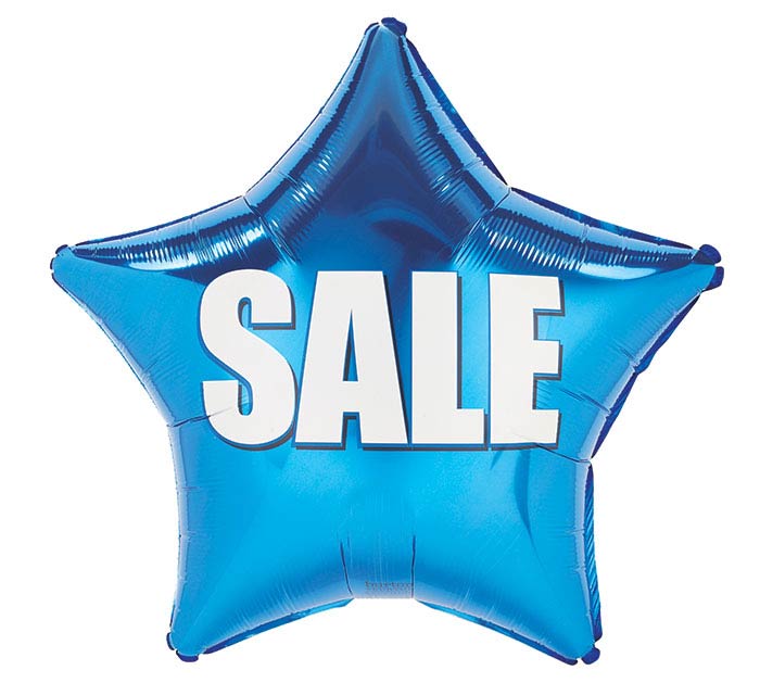 Blue Sale Star foil balloon
