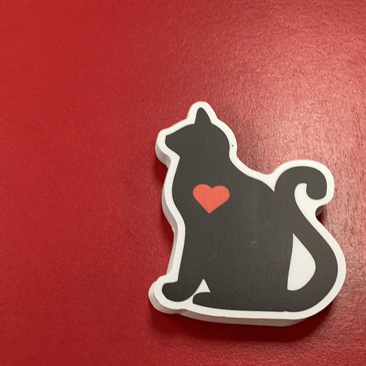 Red Heart Cat Sticker