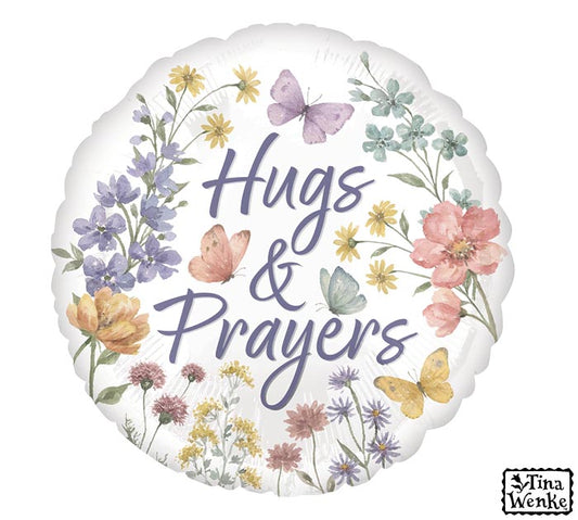 Hugs and Prayers Wildflower Valley foil balloon