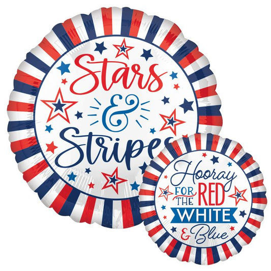 Hooray Stars and Stripes Foil Balloon