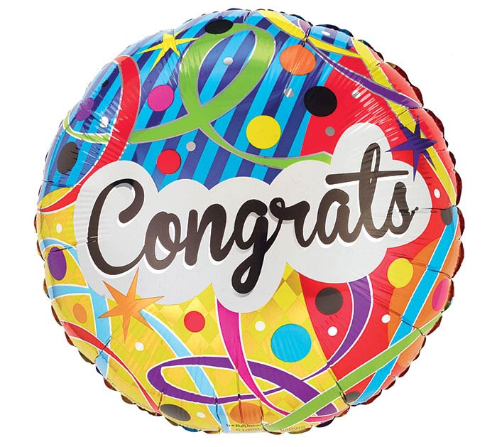 Congrats Streamers foil balloon