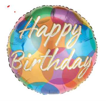Happy Birthday Overlapping Dots foil balloon