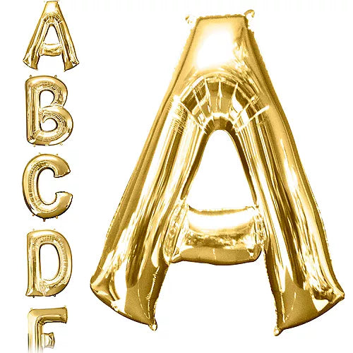 Alphabet Balloons - Gold