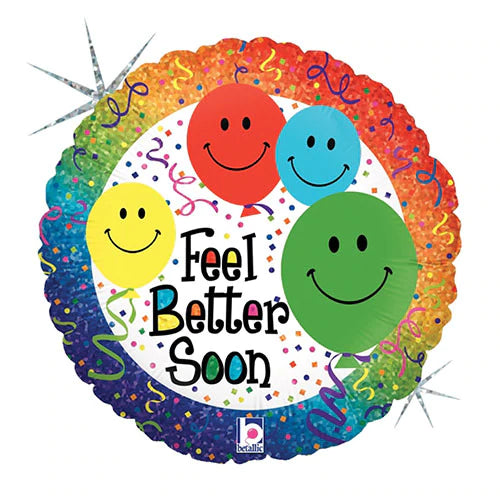 Smiley Feel Better Foil Balloon