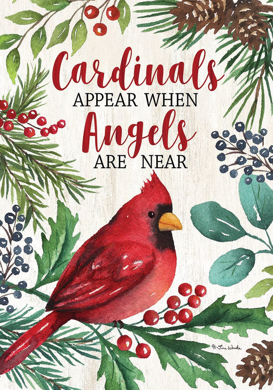 Garden Flag Cardinal and Angels