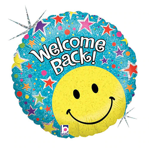 Welcome Back Smiley Foil Balloon