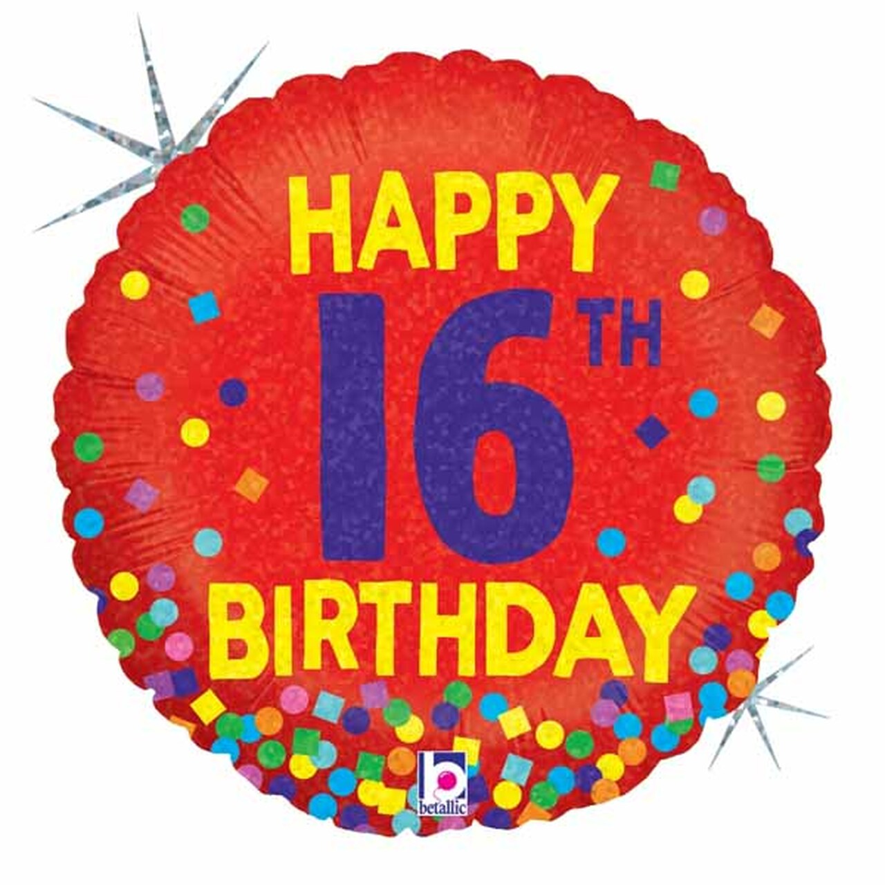 16th Birthday Red Foil Balloon