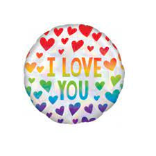 Rainbow I Love You Foil Balloon
