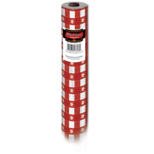 Tablecover Roll Gingham Red 100 ft