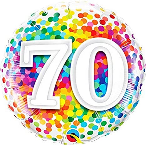 70th Confetti Balloon