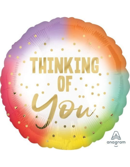 Rainbow Thinking of you Foil Balloon