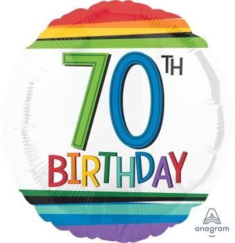 Rainbow 70th Birthday Balloon