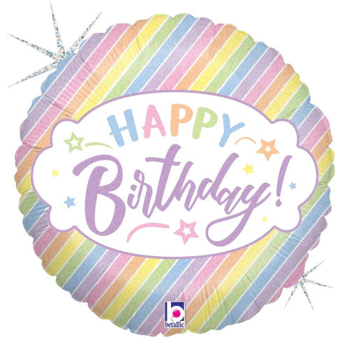 Pastel Happy Birthday Foil Balloon