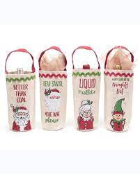 Burlap Christmas Wine Bags