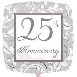 Elegant 25th Anniversary Foil Balloon