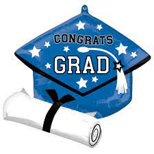Grad Cap & Diploma Blue