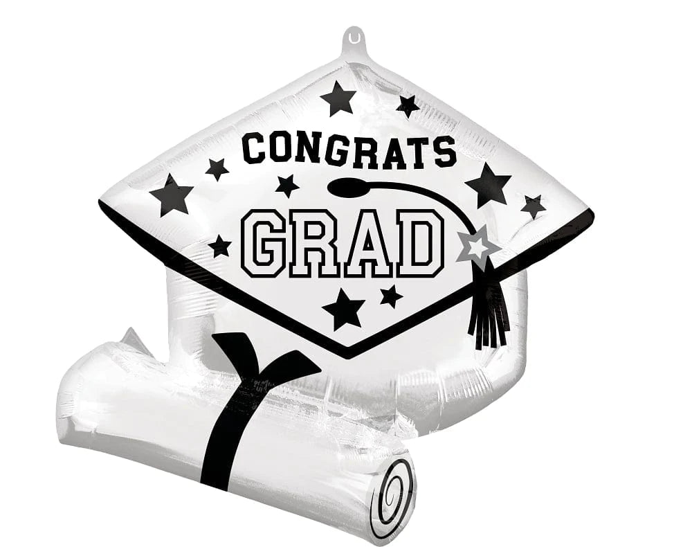 Grad Cap & Diploma White