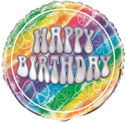 Birthday Tye Dye Foil Balloon