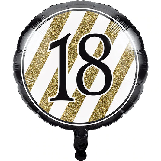 18th Birthday Stripe Foil Balloon