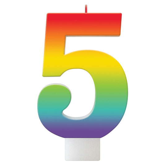 Rainbow Birthday Candle 5
